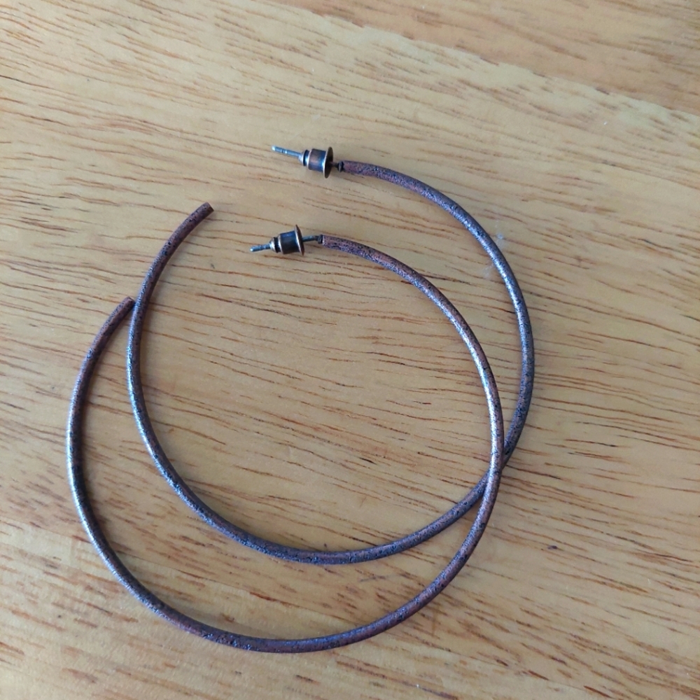 Large Copper Hoop Earrings. Paparazzi.